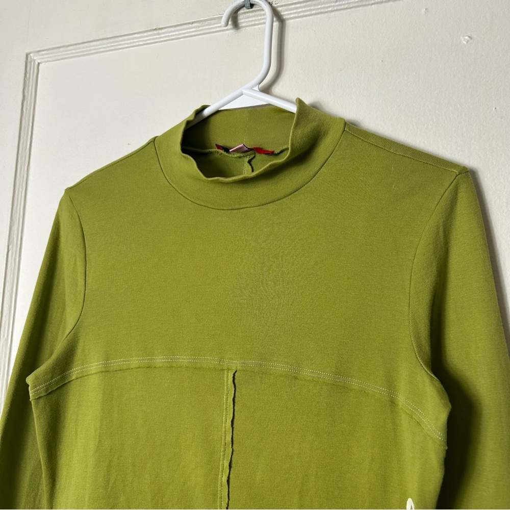 Eckhaus Latta green lapped baby turtleneck long sleeve top XL - Picture 3 of 8